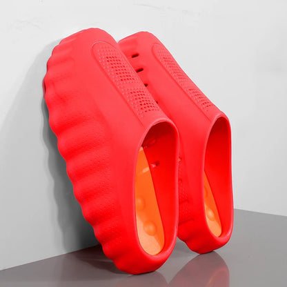 Men's Lightweight Outdoor Slippers Soft Thick Sole Breathable Sandals Non-Slip Summer Beach Slides for Casual Home Bathroom Use