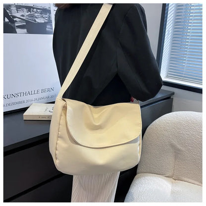 Solid Color Women Crossbody Bag Simple Ladies Shoulder Bag Waterproof Nylon Women'S Handbags Fashion Messenger Bag Women сумка