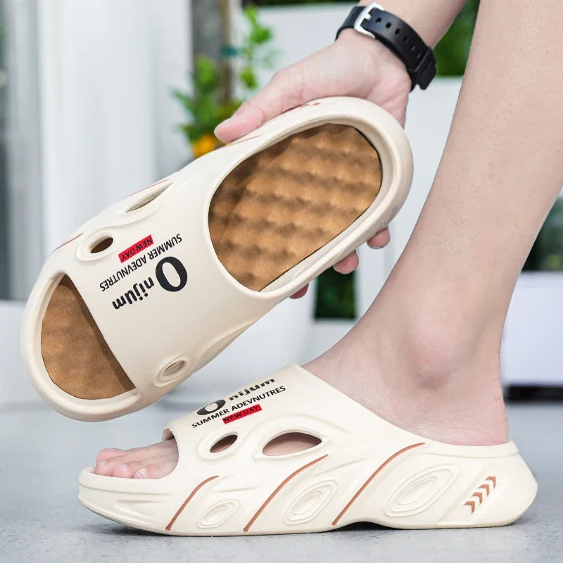 Summer Men's Massage Slippers Indoor Outdoor Sandals Beach Men Casual Shoes Comfortable Slides Flip-flop Men Women Home Slippers