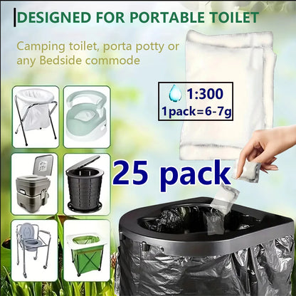 1-100 Pieces Portable Toilet Absorbent Gel, Camping Toilet Gel Powder, Odor-Control Urine Liquid Waste Gel, Eco Absorbent Gel.