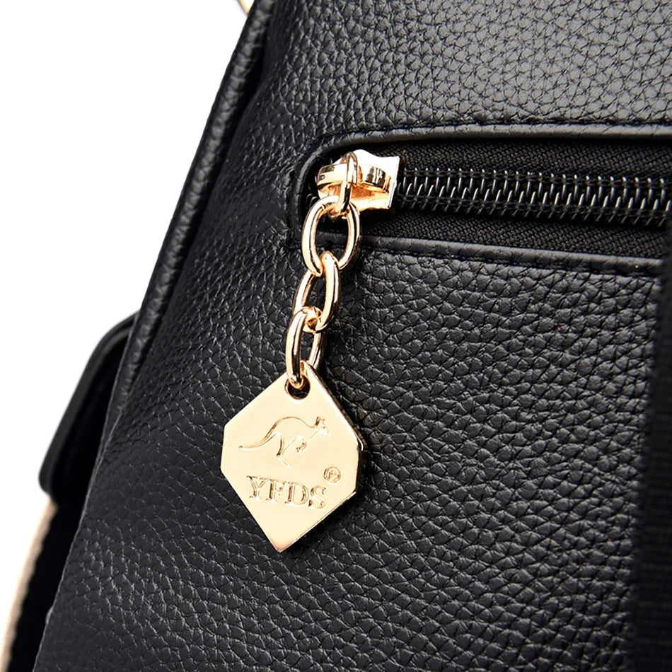 2024 New Fashionable Women's Backpack High Quality Soft Leather Women Shoulder Bag Famous Luxury Brand Female Handbag Sac A Main