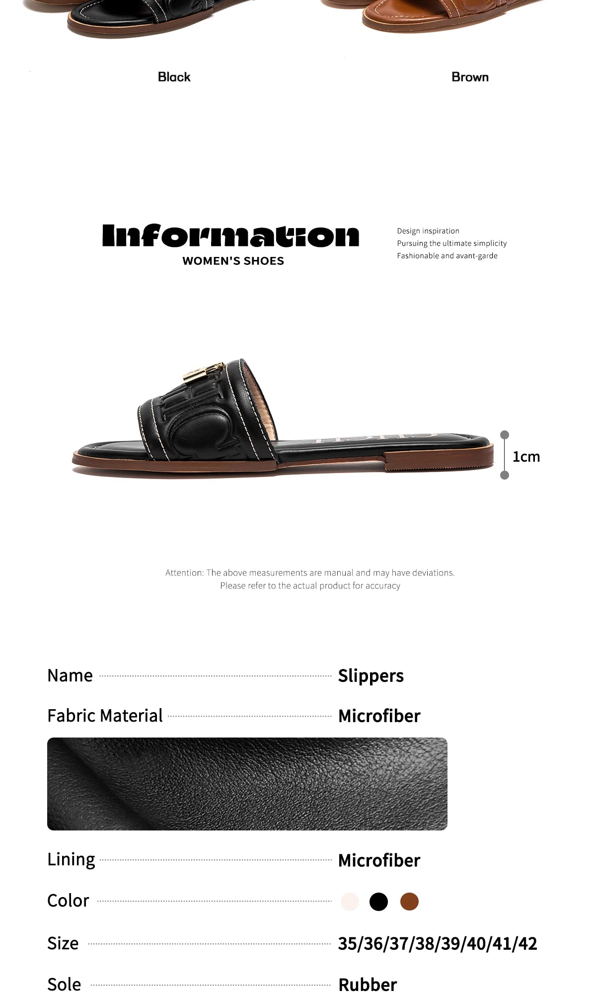 CHCH Women's Flat Shoes Summer New Solid Color Embossed Sandals Simple Fashion Slippers