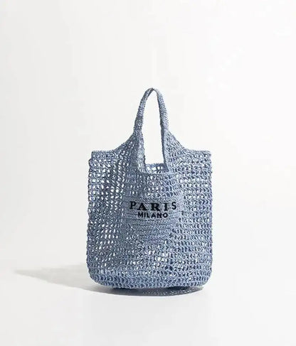 2024 Luxury Design Women Plaited Raffia Straw Bag Large Capacity Casual Tote Handbag Hollow Summer Beach Vacation Shoulder Bag