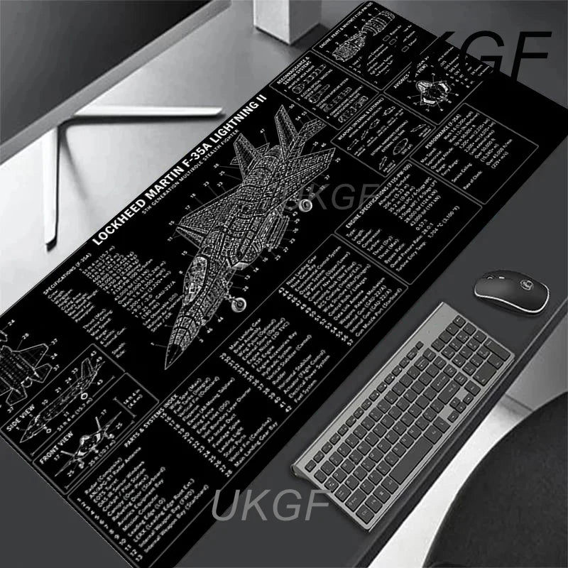 Large Computer Office Game Table Mats Aircraft Model Mouse Pad XXL Rubber Anti-slip Gaming Keyboard Mousepads Long Desk Pads