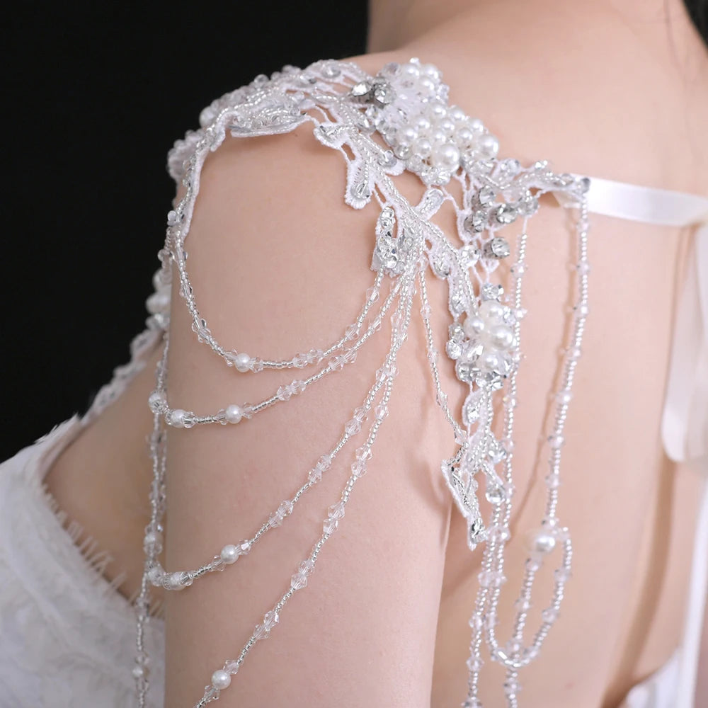 Bridal Jewelry Diamond Shoulder Chain Crystal Necklace Bolero Bridal Covered Body Chain Wedding Accessories Women Shrugs SG10