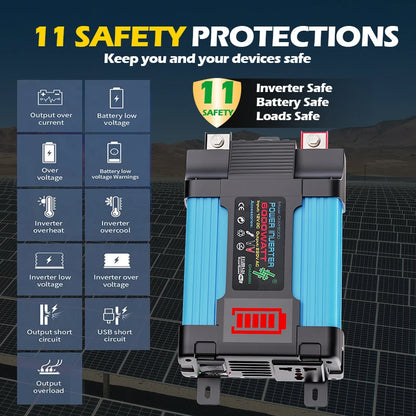 Complete Off-Grid 6000W Solar Power Kit+200W Foldable Solar Panel - Portable Power Station for Home Backup, RV Camping Car