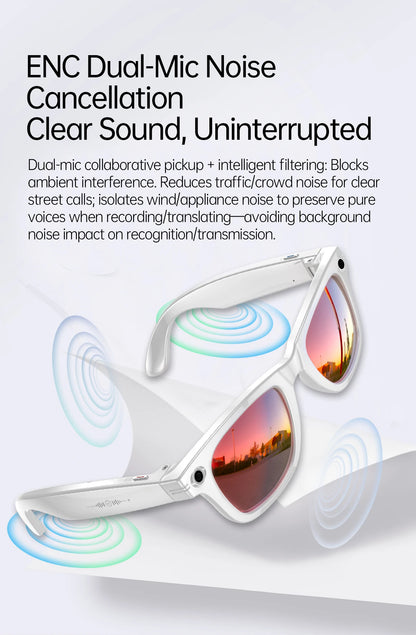 AI Smart Glasses with 8MP Camera Video Recording 100+ Languages Translation Sunglasses Bluetooth Call Music Play Men Women 2026