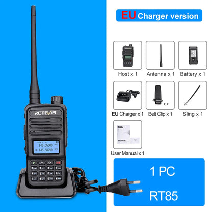 Retevis RT85 Walkie Talkie Long Range Ham Two-way Radio Station Walkie-talkies VHF UHF Dual Band Amateur Portable Radio Hiking