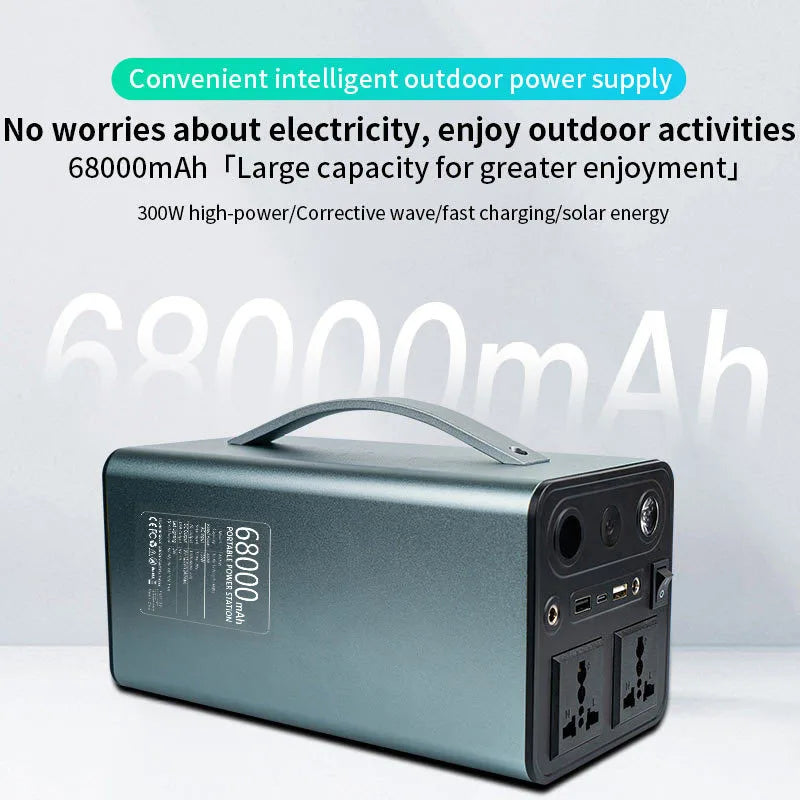 68000mAh 110V/220V 300W Portable Power Station Powerful Emergency Power Supply Outdoor Camping External Spare Battery For Laptop