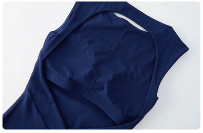 Summer Women Sleeveless Back Hollow Jumpsuit Fitness Sport Bodysuit Yoga Clothing Female Breathable Gym Overalls Workout Clothes
