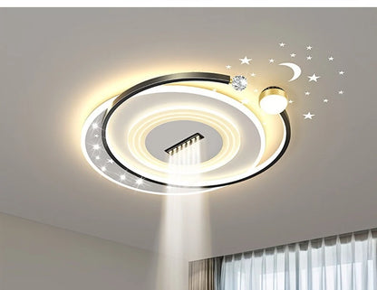 LED Ceiling Light with Spotlights Dimmable Remote Control Modern Living Room Lamp Fandelier Chandelier Smart Lighting
