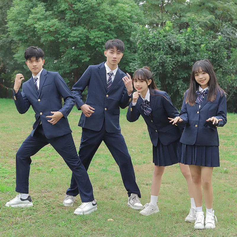 University School Girl Blazer Winter School Uniform Navy Coat Japanese High School Uniforms Suit Girl Students Jacket Seifuku