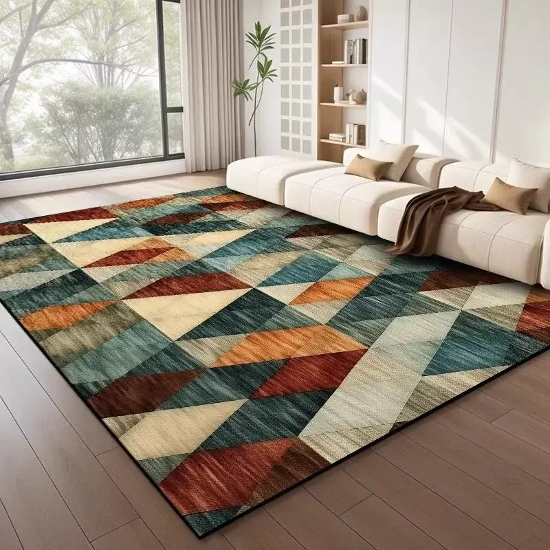 Nordic Style Geometric Large Rugs for Living Room Modern Decoration Home Carpet Light Luxury Bedroom Rug  Washable Mat