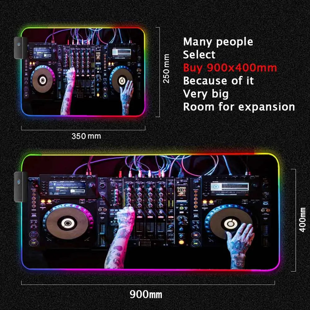 Dj Console Table Computer Desk Pc Mat Extra Large Mouse Pad XXL Carpet Led Large Mousepad Mice Mats with Backlight Keyboard Pad