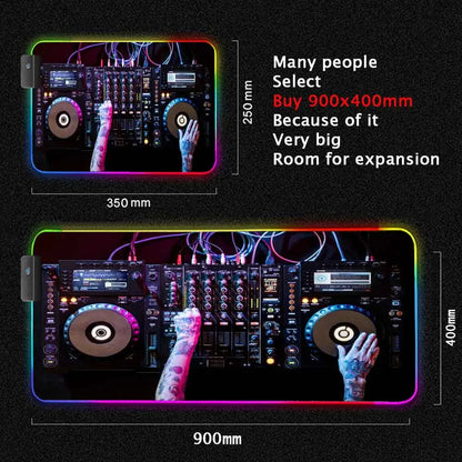 Dj Console Table Computer Desk Pc Mat Extra Large Mouse Pad XXL Carpet Led Large Mousepad Mice Mats with Backlight Keyboard Pad