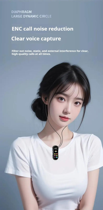 Lavalier HD Screen Bluetooth Headphones 30H Play Surround Sound Headsets Noise Reduction Wireless Earphones Handsfree In HD Mic