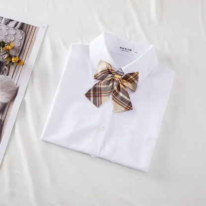 New Hot 2025 XS-3XL Women's Summer V Neck Long Sleeve Slim Casual White Shirt Tops Blouses For JK School Uniform Student Clothes