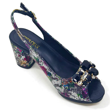 Venus Chan Italian Design Shoes and Bags Matching Set 2024 Women High Heel Party Purple Color Nigeria Wedding Bigger Size Shoes