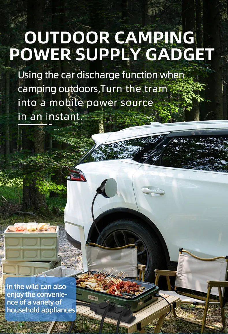Outdoor Electricity V2L Discharger GBT 4KW EV Discharger EU socket For BYD MG Geely Jaecoo ZEEKR XPENG Renault NAMMI EU