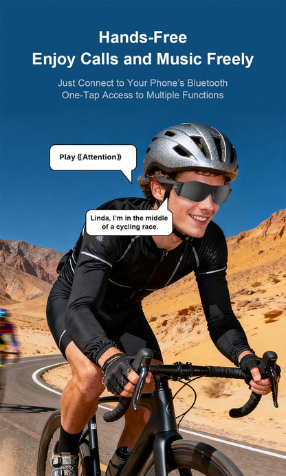 Smart Glasses Lightweight Auto-Tinting AI Glasses with Real-Time Simultaneous Translation Earbuds 2-in-1 Sunglasses