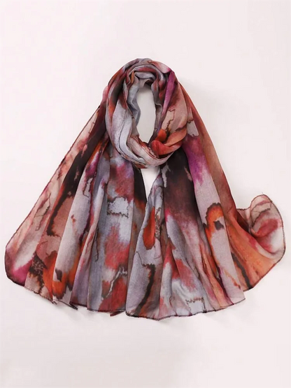 1Pcs Watercolor Print Lady Hijab Women Bohemian Soft Islam Ramadan Muslim Hijabs Foulard Femme Shawl Wrap Scarf Headscarf