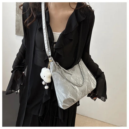 New Summer Chain Commuting Bag, Casual Student Soft Face Large Capacity Bag for Women, Fashion Single Shoulder Crossbody Bags