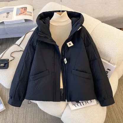 Women Winter Coat Jacket Warm Down Cotton Parkas 2026 Korean New Female Loose Hooded Down Coat Women's Parkas