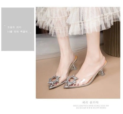 2026 Summer New Women's Fashion Comfortable Elegant Stiletto Heels Clear Sandals Ladies Casual Pumps Party Luxury Shoes