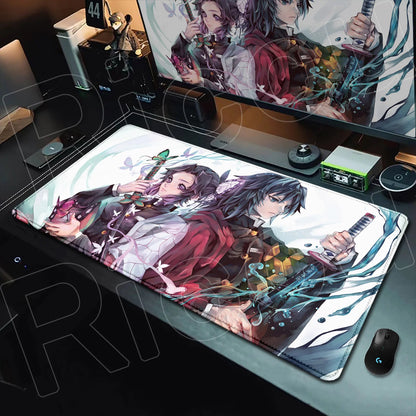 HD Printing Anime Mousepad Non-slip Rubber Base Office Deskmat XXL Student Writing Keyboard D-Demon Slayer Pc Gaming Accessories