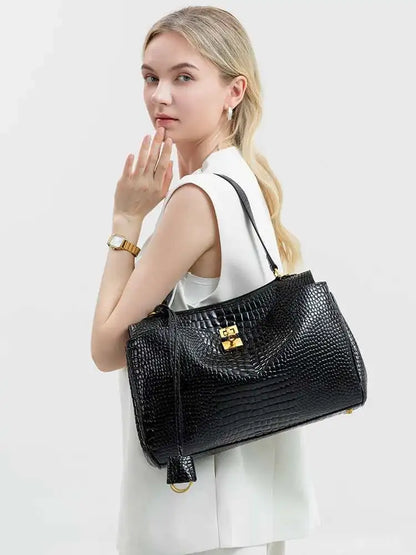 Luxury Fashion Leather Women's Tote Bag Lazy Bag Rodeo Briefcase Handbag Underarm Bags Large Capacity Crossbody Shoulder Bag
