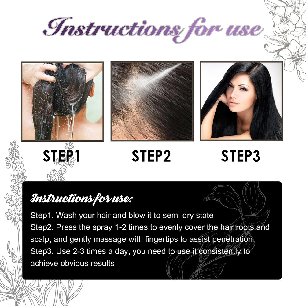 30ml Onion Rosemary Hair Growth Serum Powered With Black Seed-Oil Controls Loss Promotes Growth Shine Hair Softening Spray