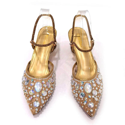 2023 New Italian Design Noble Dual-Purpose Three-Dimensional Bag And Ladies Heel Shoes Shiny Material For Nigeria Wedding Party