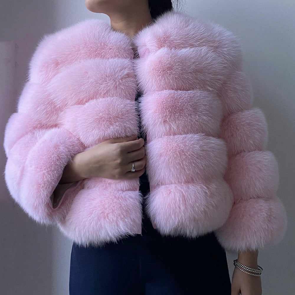 Women's Fur Coat Fox Fur Jackets for Women Clothing Natural Real Fox Fur Jacket Coats for Women Fur Jacket in Promotion