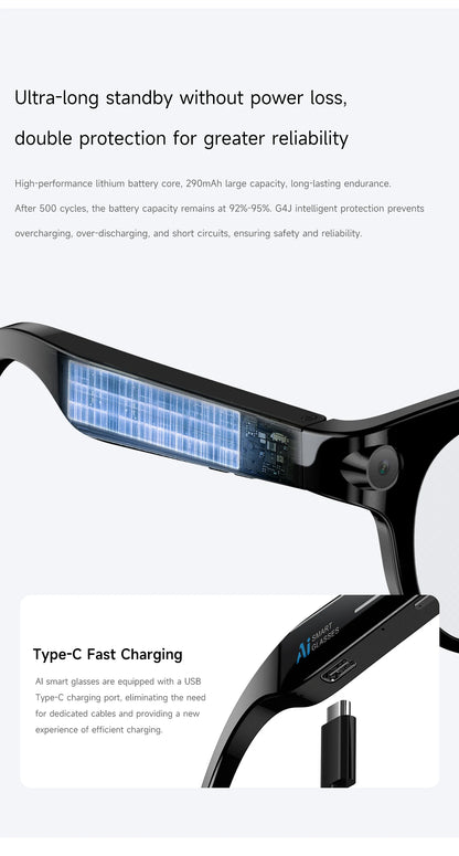 2026 AI Smart Glasses AI Translation Sunglasses Bluetooth Calling Music Player Camera Control Vedio Recording Glasses Men Women