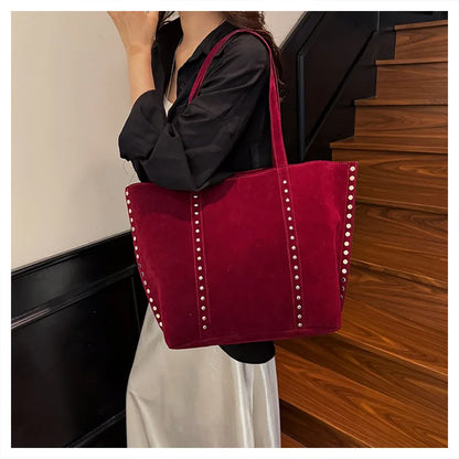 Fashion Microfiber Solid Sewing Shoulder Bags 2025 High Quality Retro Sweet Handbags Brand Sequined Large Capacity Bag for Women