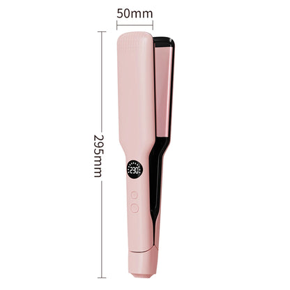 Professional Hair Straightener with Oil Coating Wide Plates–60W Fast Heating,Care for Frizzy,PTC Technology for Smooth Styling