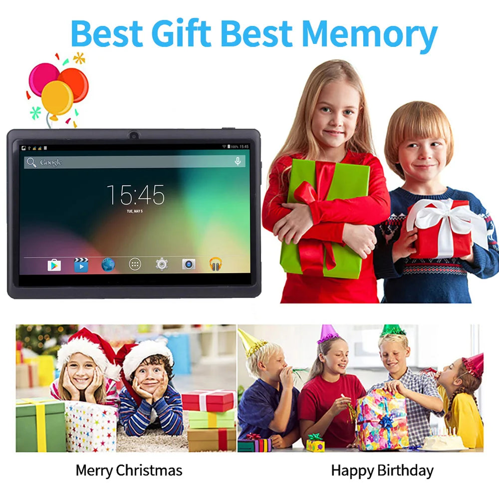 7 Inch Tablet PC 4GB RAM 32GB ROM Android 13 Tablet with Quad Core Processor HD IPS Screen Dual Camera WIFI with protective case