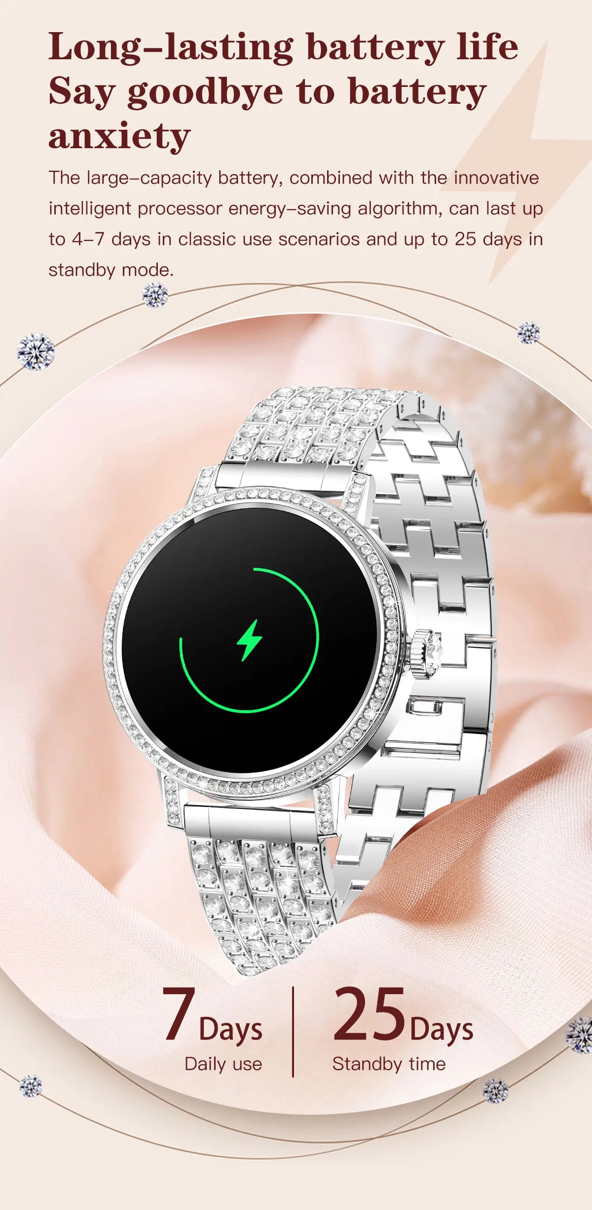 Luxury Bluetooth Call Smartwatch Women's Smart Watch Clock Ladies Gift Fitness Tracker Wrist Watches for Woman Android iOS 2026