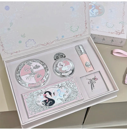 NICEKEY Makeup Sets Include 1*Lip Stain,1*Pressed Powder,1*Highlight Powder,1*Eyeshadow Palette With Necklace Gift Cosmetics Kit
