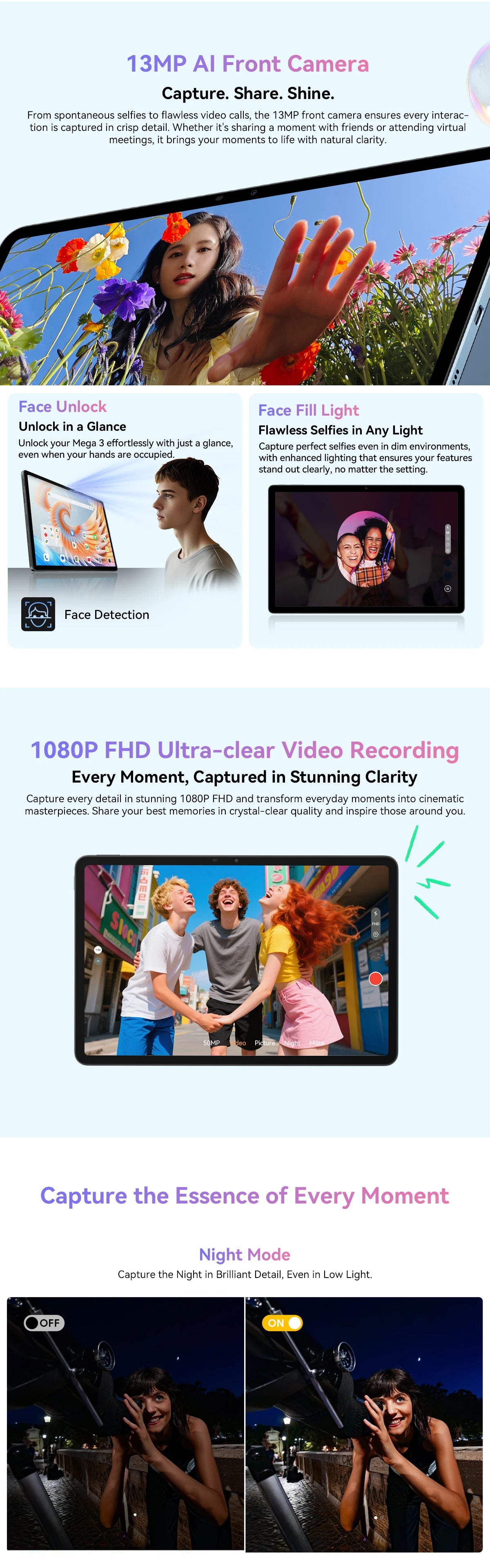 Blackview MEGA 3 Tablet PC 12.1' 2.5K FHD+ Display MTK G100 Octa Core 12GB 256GB 8800mAh 50MP Camera 33W Charger Android 15 Pad