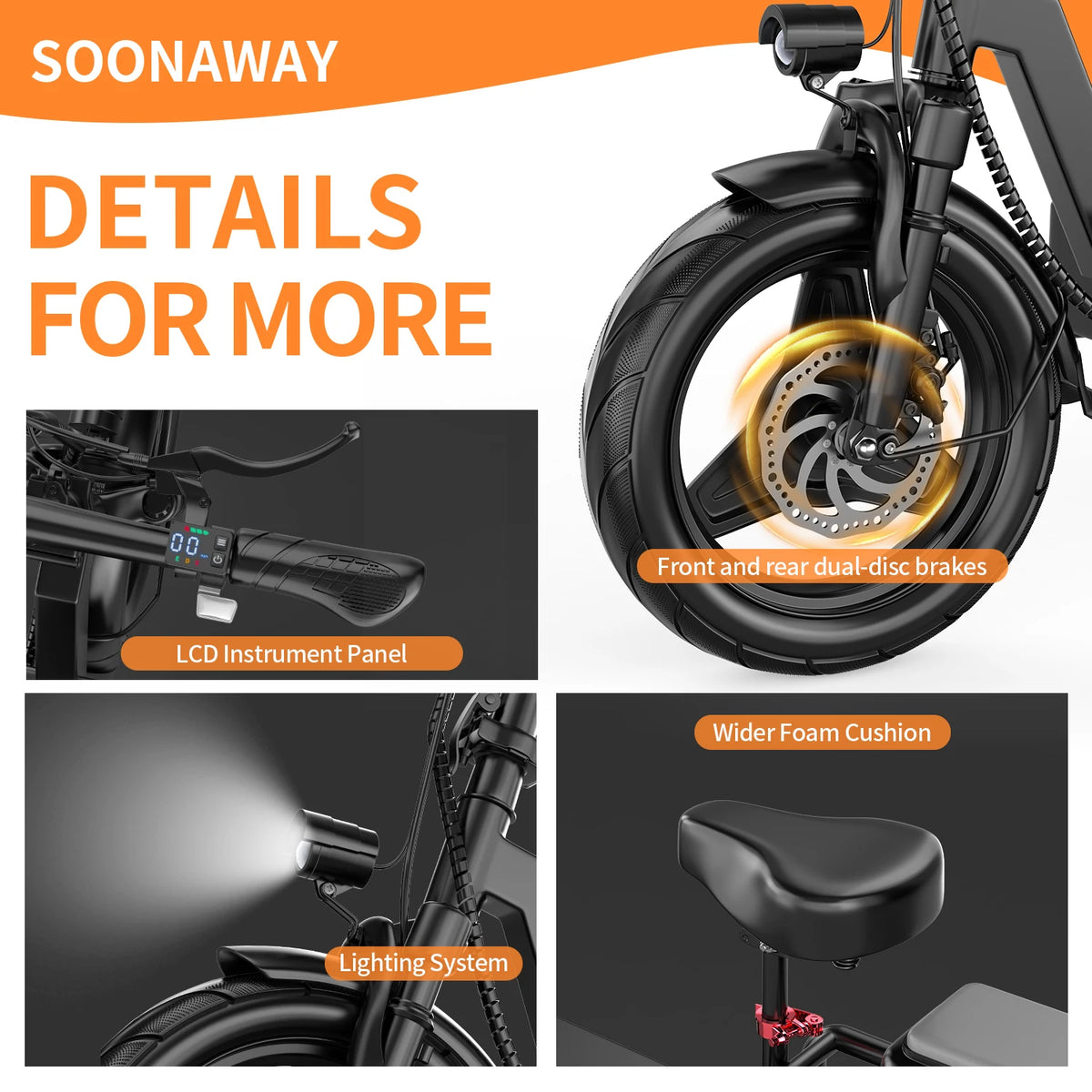 ASKGO Electric Scooter with Seat, 1000W Peak, 25MPH Top Speed, 35 Miles Range with 15Ah Battery, 14" Foldable Adult E Scooter, Dual Suspension & Dual Brake, Waterproof Rear Storage Box for Commuting and Shopping