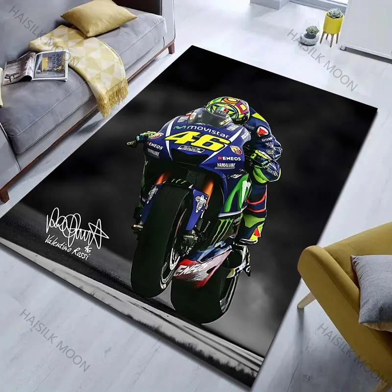 1PC High-speed motorcycle racing Pattern Rug Carpets for Bedroom Living Room Sofa Mat Creative Door Mat Cloakroom Home Decor