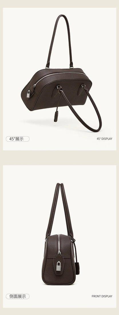 Women's Luxury Designer Handbags Genuine Leather Ladies Underarm Shoulder Bag New Fashion 2026 Cowhide Large Capacity Tote Bag