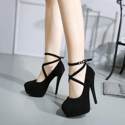High-heeled Shoes Spring New Style Pointy Shoes Belt Buckle High-heeled Shoes Fashion Sandals Women's Size 35-42