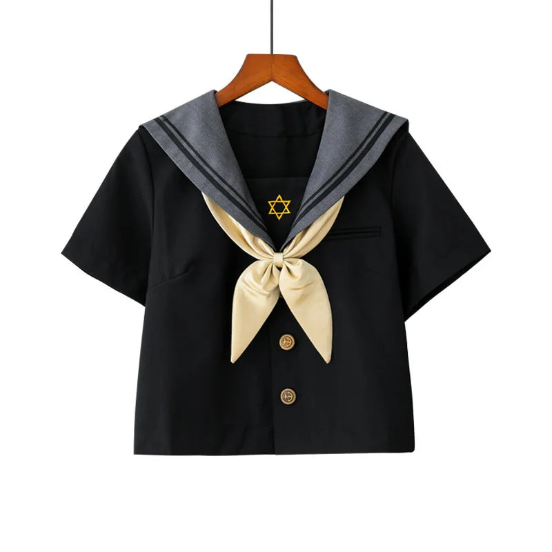 Japanese School Uniform For Girls Sweet Lolita Sailor Korean Uniforms Anime Cosplay Long Sleeve 8L9HL3Y6 Shirt Pleated Skirt