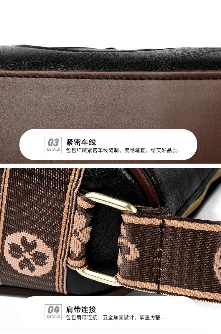 Shoulder Bag Casual Women Handbag Soft Leather Shoulder Crossbody Bags for Women New Fashion Print Ladies Messenger Tote Bag