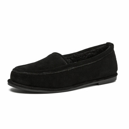 Winter Shoes Women's 2026 New Wool One-piece Women's Loafers Low Heel Fashion Casual One-Foot Slip-on Warm Ladies Shoes