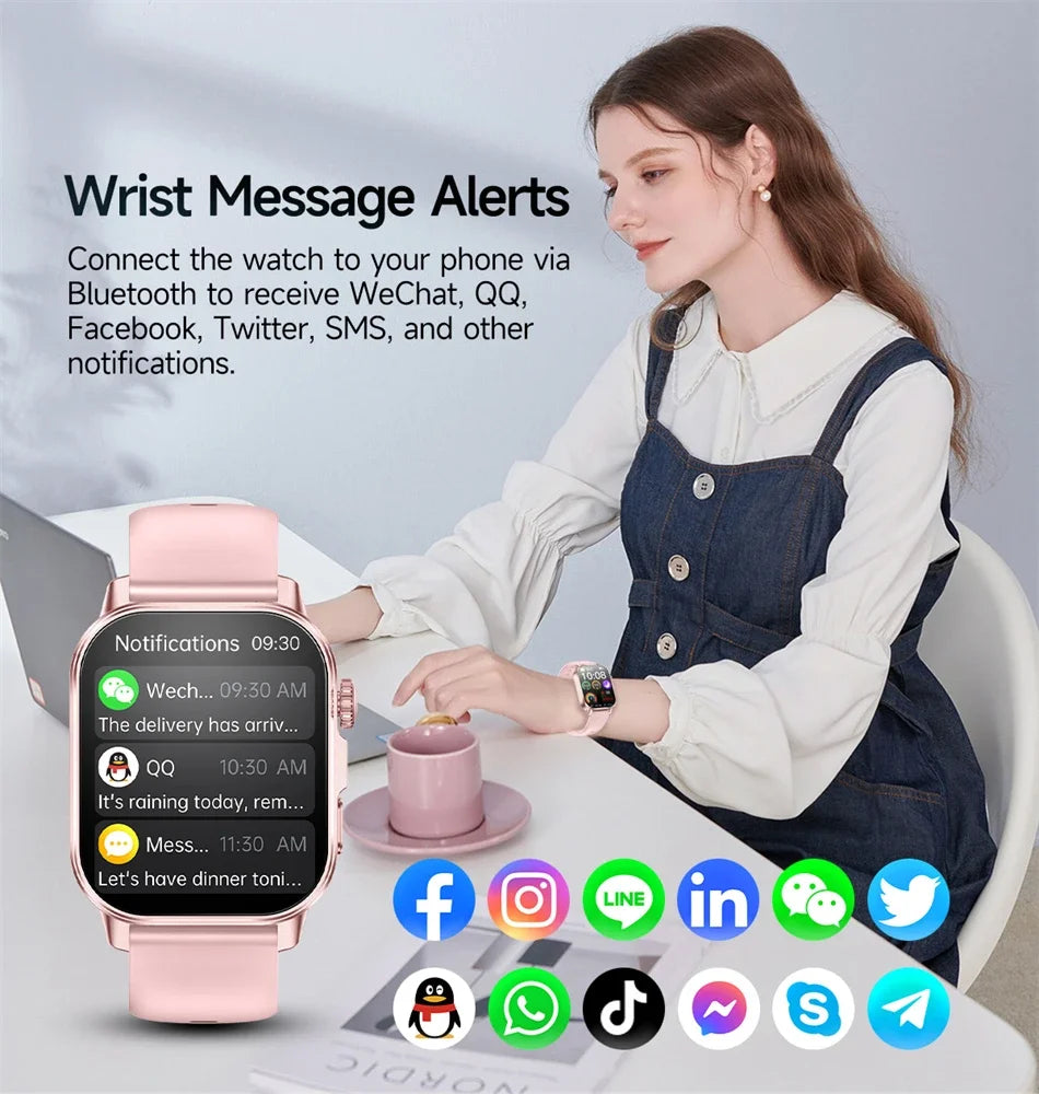 2026 New Professional-Grade Health Smart Watch Men ECG BP HR Uric Acid Lipid BMI Body Analysis Bluetooth Call Smartwatch Women