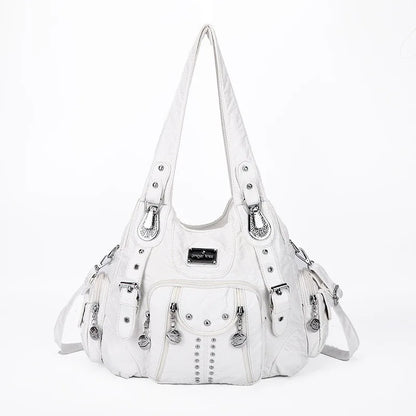 Vintage Women Bag Large Handbags Satchel Top-handle PU Shoulder Bag Vintage Dumpling Pack Multi-pockets Shoulder Bags Purse