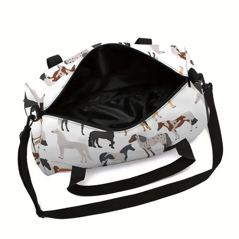 animal horse panda cat dog 3D Printed Large Capacity Travel Bags Barrel Shape Crossbody Bag Outdoor Sports Bags Gym Yoga Bag